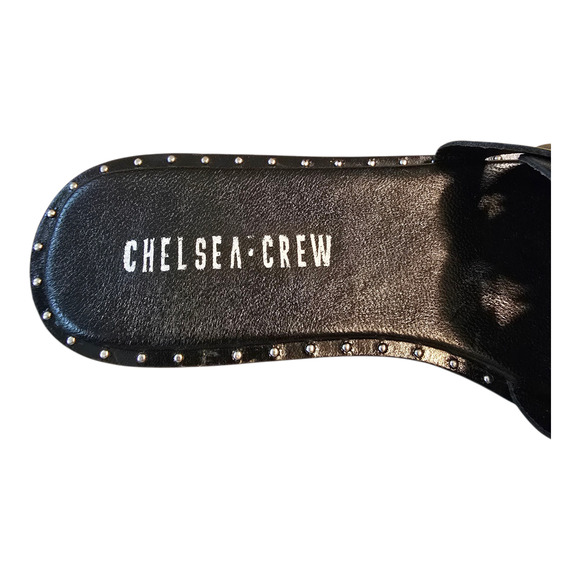 Chelsea Crew Tracy Studded Flats Womens Size 6 Black Open Toe Casual Office - Picture 4 of 11